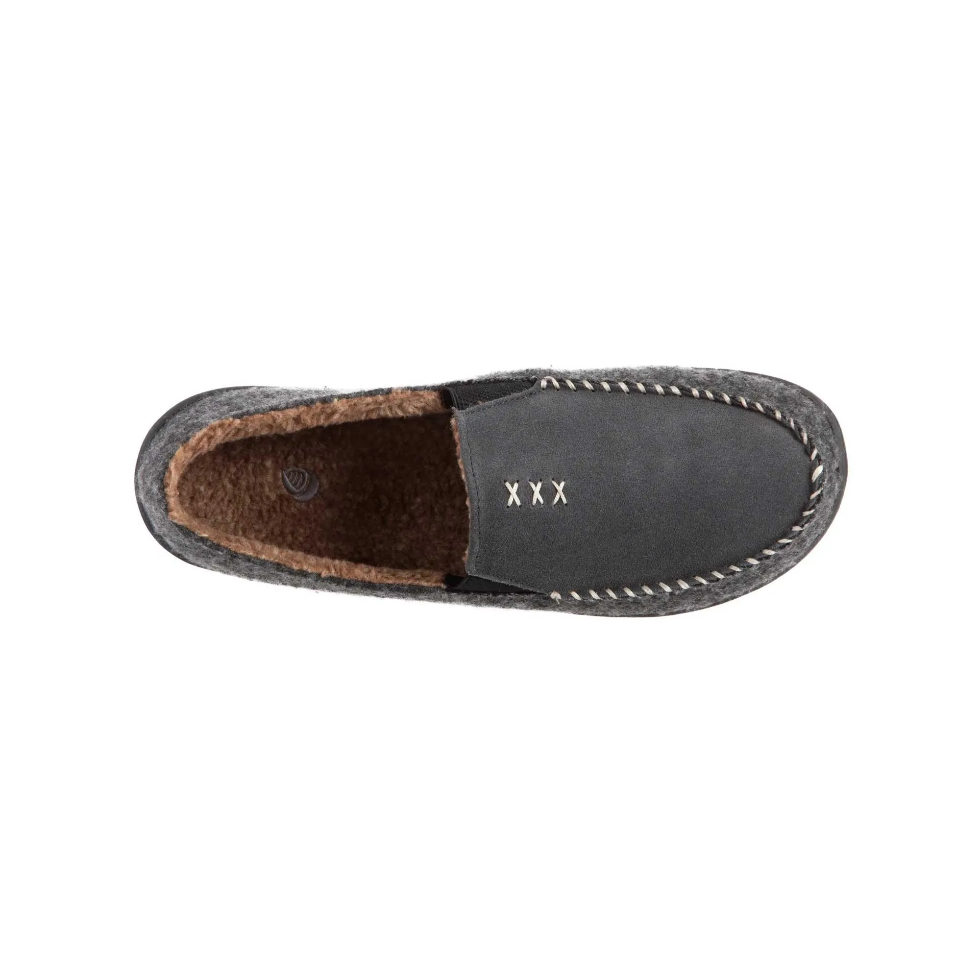 Acorn Men's Crafted Moc Slippers - Suede and Faux Wool, Ash, Medium | A19016ASHMM