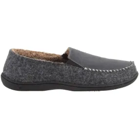 Acorn Men's Crafted Moc Slippers - Suede and Faux Wool, Ash, Medium | A19016ASHMM