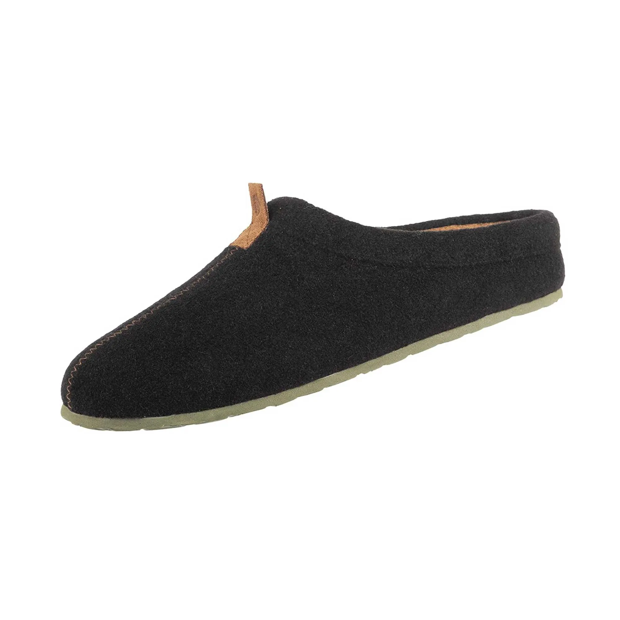 Acorn Men's Wool Slippers - Faux Wool Algae Infused, Black, X-Large | A19023BLKMXL
