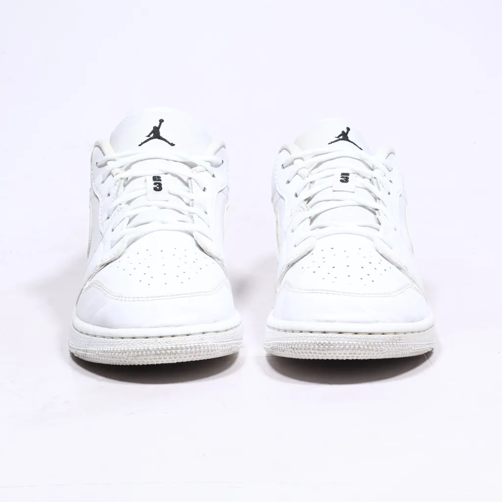 Air Jordan 1 Low Older Low-Top Sneakers Leather Black Color For Women