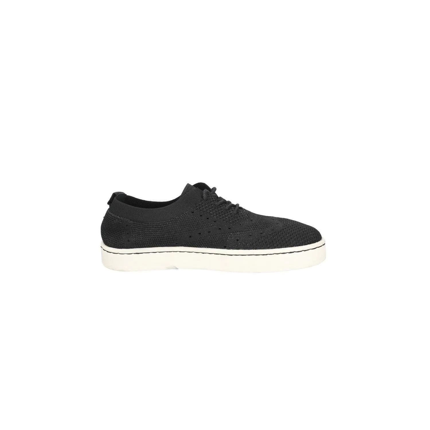 Born Bearse Knit Laceup Wingtip Low-Top Sneakers Fabric Black Colour For Men