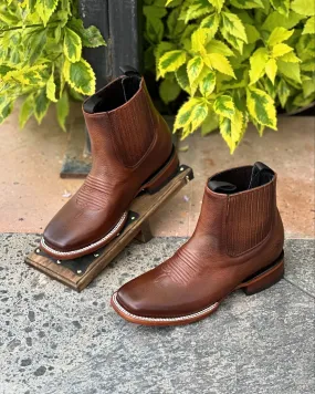 Brown Italian Leather Cowboy Boots