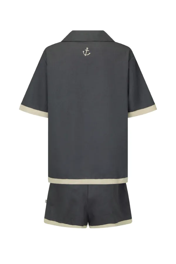 Del Mar Shirt Set Charcoal