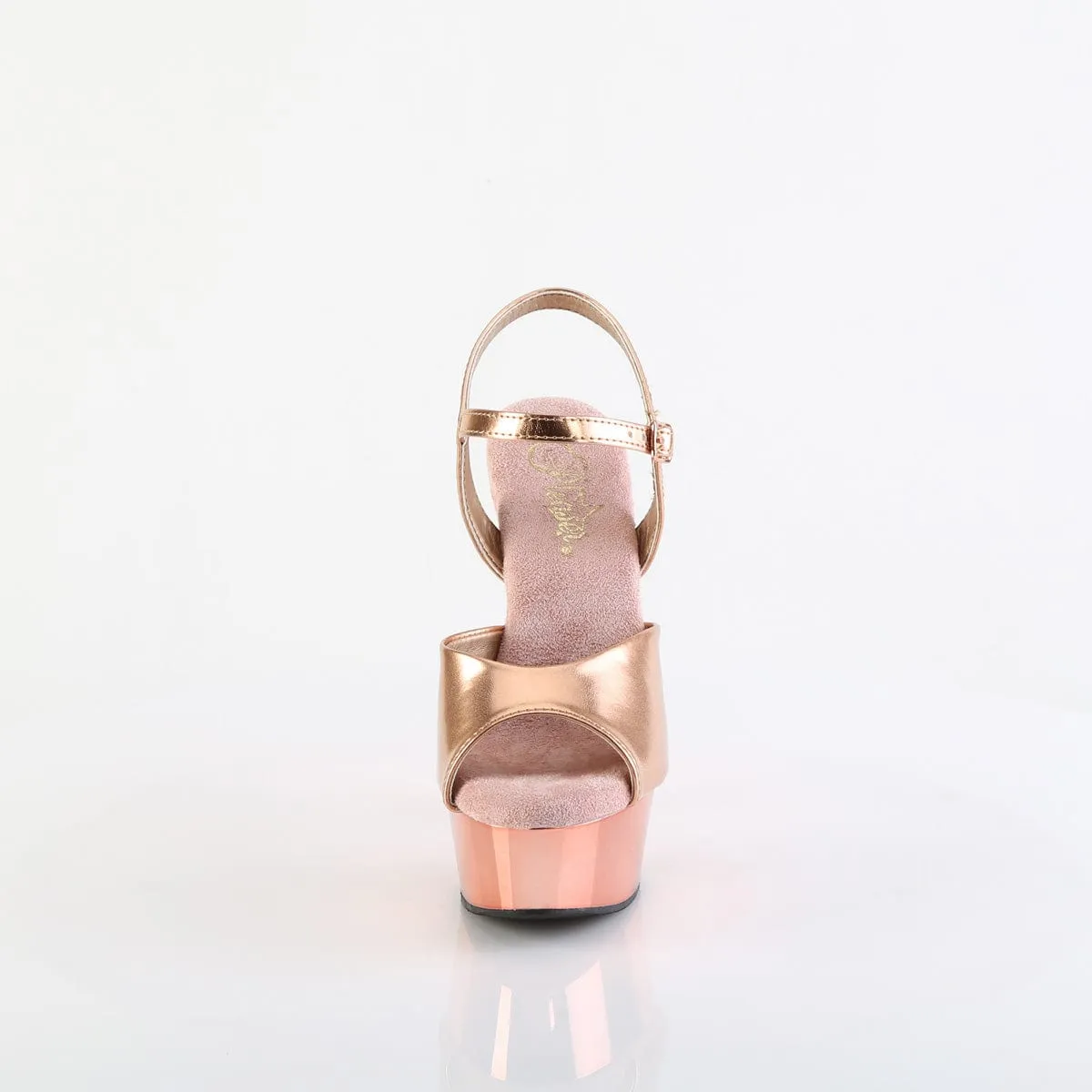 DELIGHT-609 Rose Gold Metallic Pu/Rose Gold Chrome
