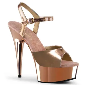 DELIGHT-609 Rose Gold Metallic Pu/Rose Gold Chrome