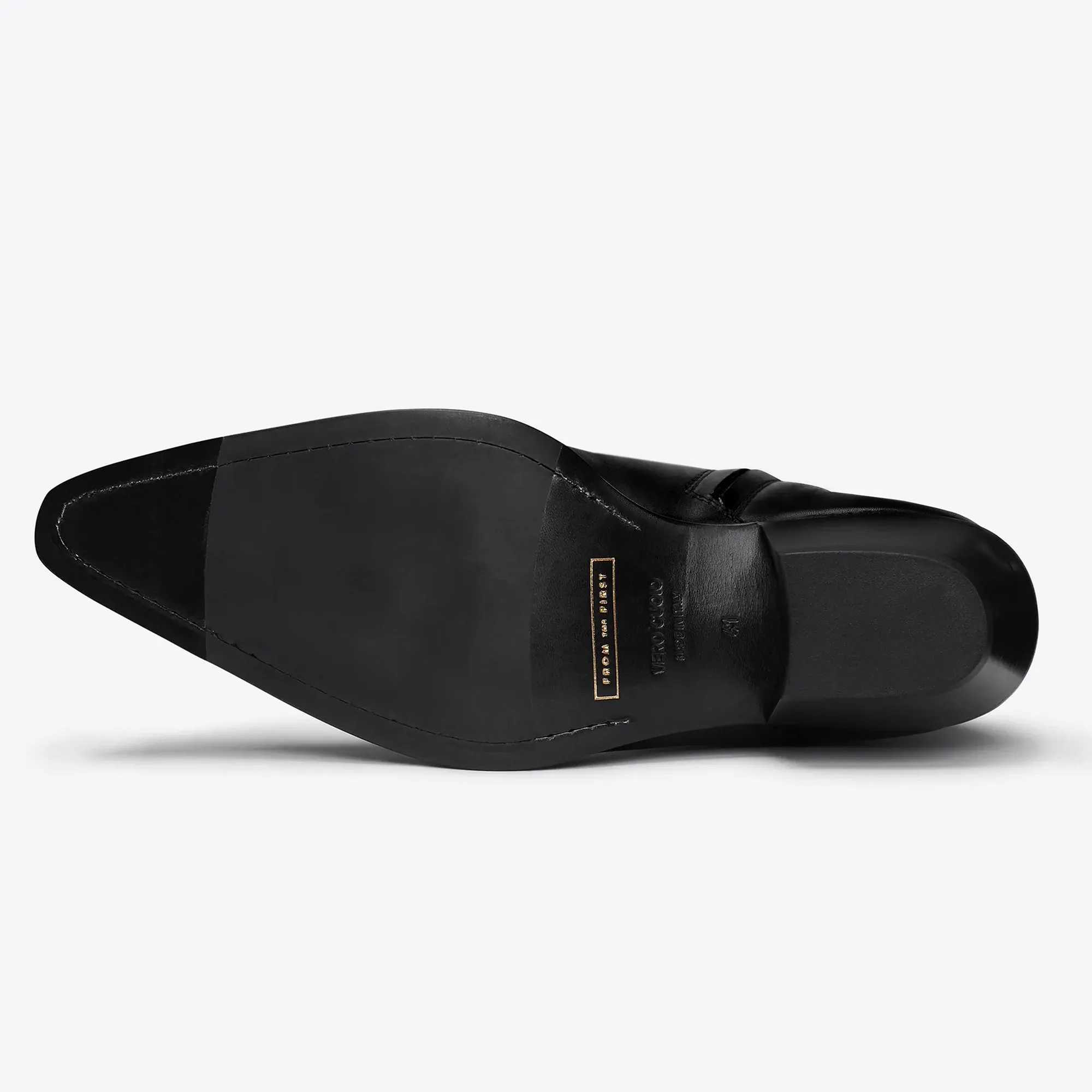 Diego 45mm Side Zip Western Boots - Black Leather