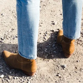 Diego 45mm Side Zip Western Boots - Ochre Suede