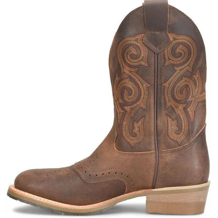 Double H Men's Rockdale 11" U Toe Roper Western Work Boot- Brown - DH4663