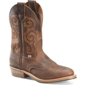 Double H Men's Rockdale 11" U Toe Roper Western Work Boot- Brown - DH4663