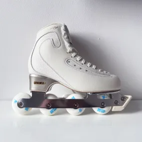 Edea Ice Fly Boot with Off-Ice Blade Attached - White