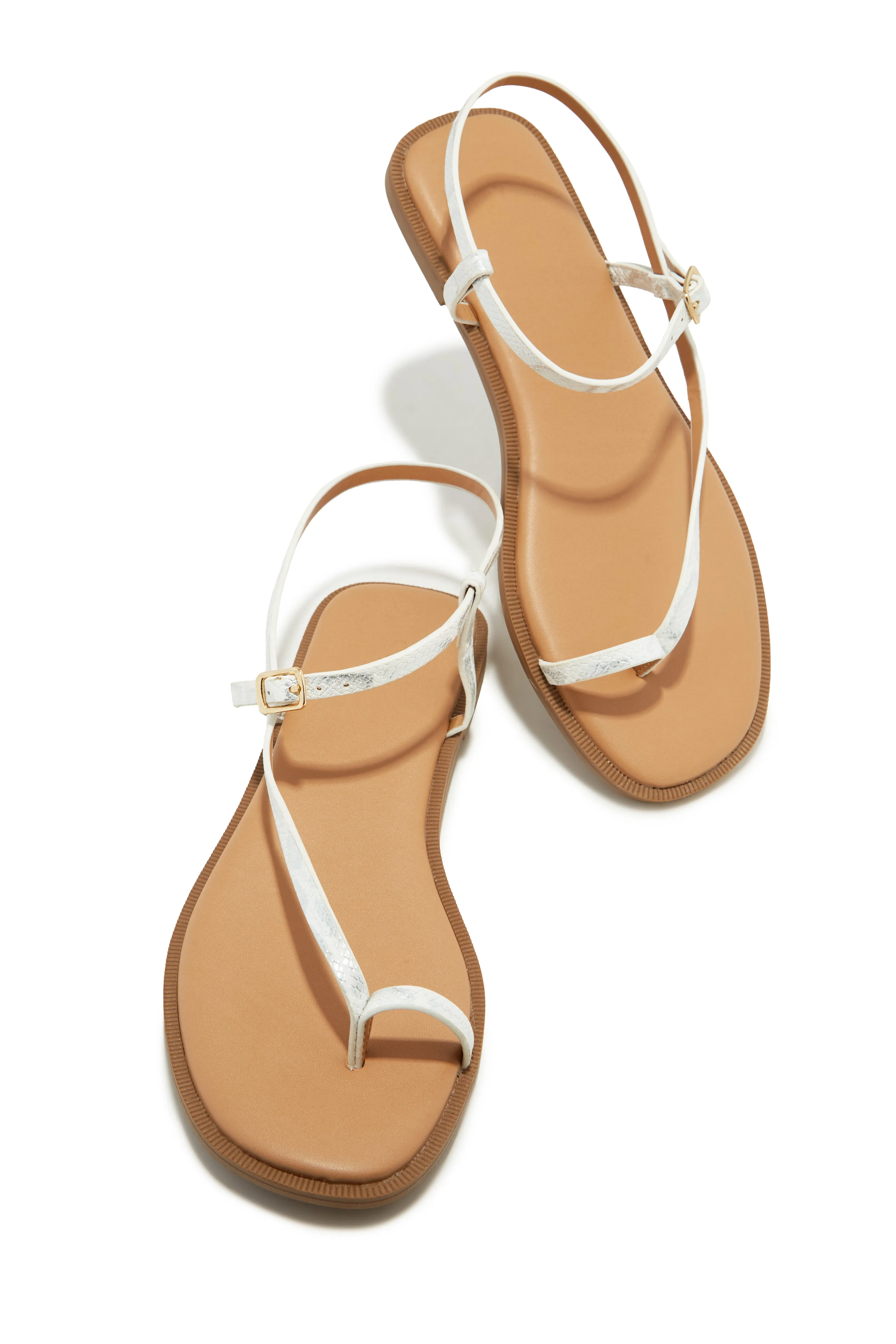 Eleysa Asymmetrical Strap Sandals - White