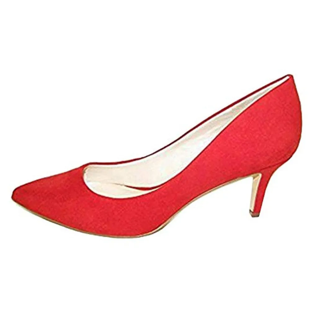 Elise Red Fabric Suede Nine West Pump