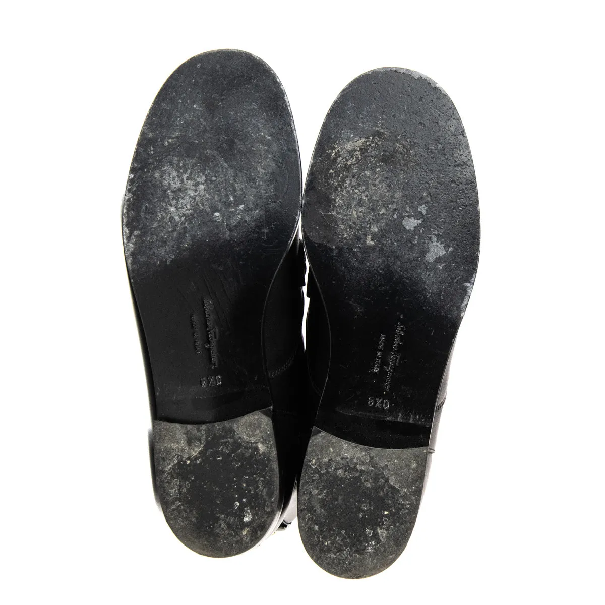 Ferragamo Black Leather Gancini Chelsea Boots Size US 8.5