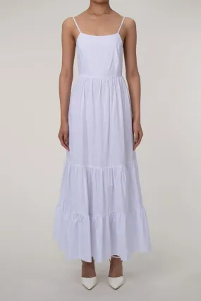 Flowy Bow Tie Backless Tiered Cotton Beach Vacation Cami Maxi Sundress