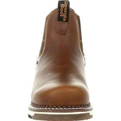 Georgia Men's AMP LT Wedge Chelsea Steel Toe Waterproof Work Boot - Brown - GB00353