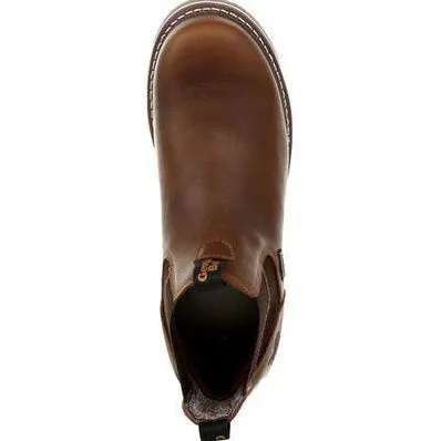 Georgia Men's AMP LT Wedge Chelsea Steel Toe Waterproof Work Boot - Brown - GB00353