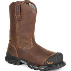 Georgia Men's Rumbler 10" Composite Toe Waterproof Pull-On Work Boot-Brown- GB00286