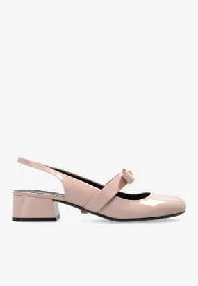 Gianni Ribbon 35 Slingback Pumps in Patent Leather