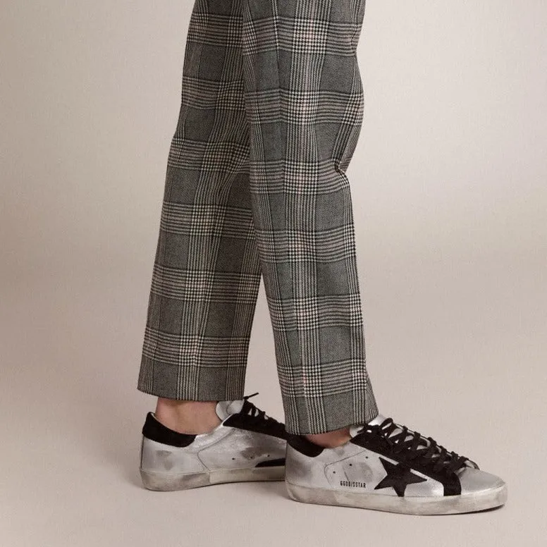 Golden Goose Super-Star Sneakers In Silver Leather With Contrasting Inserts
