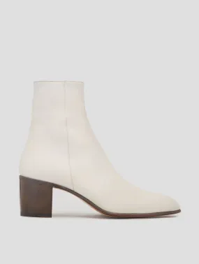 JUAN 60MM ANKLE BOOT IN IVORY CALFSKIN