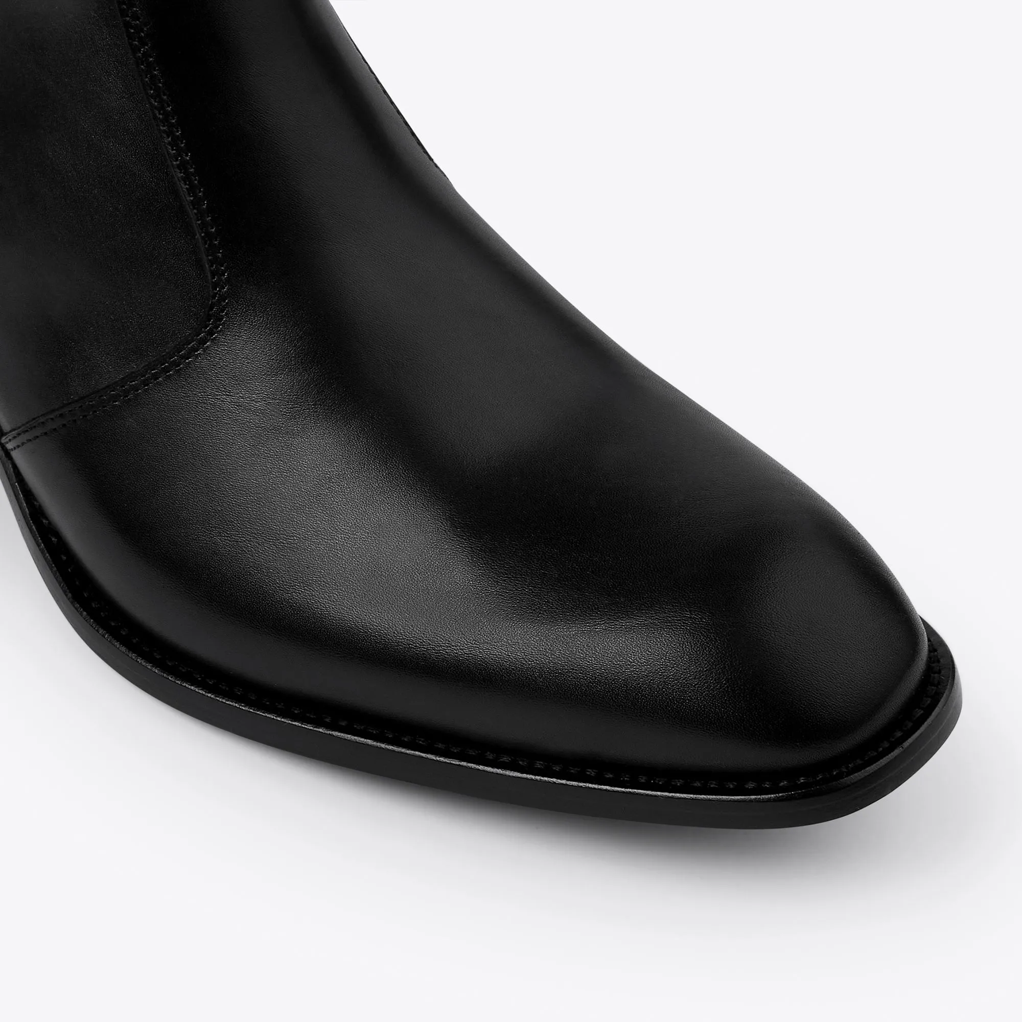 Luca 40mm Side Zip Boots - Black Leather