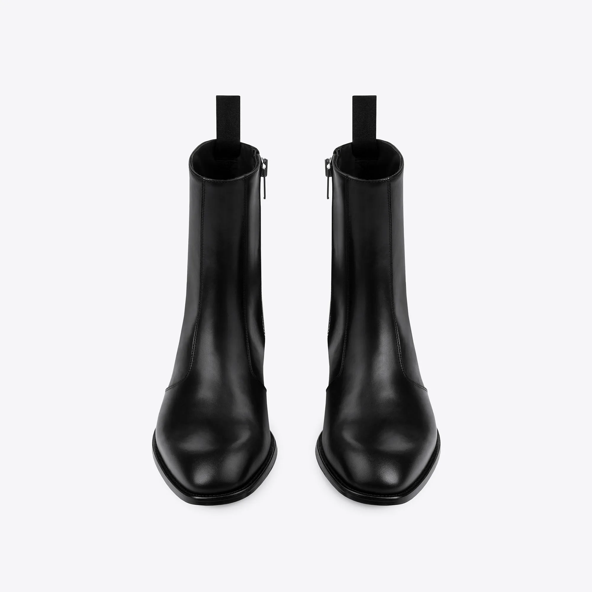Luca 40mm Side Zip Boots - Black Leather