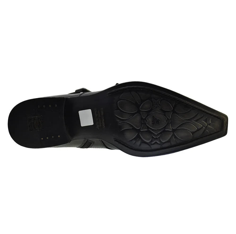 Men's Italian Shoes Jo Ghost 3240 Black Leather Buckle Boots