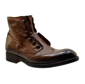 Men's Italian Shoes Jo Ghost 4807 Brown Leather Brogues Boots