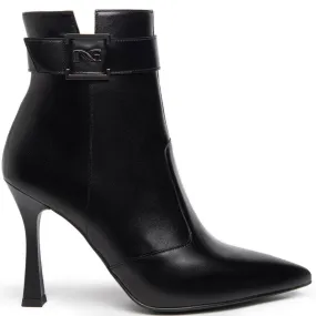 NeroGiardini Black Leather Pointed Toe High Heel Boots