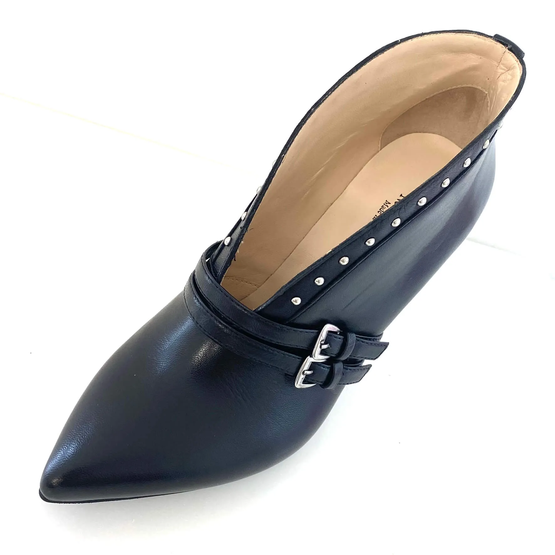NeroGiardini Black Leather Studded Shoe Boots