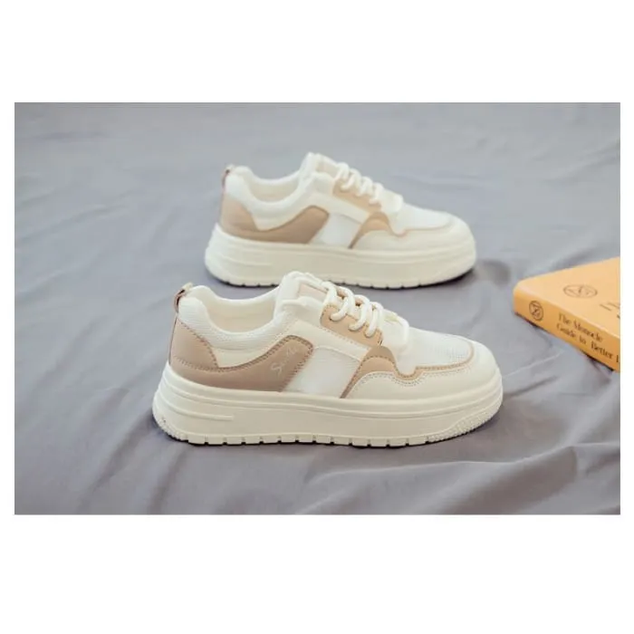 Platform Mesh Lace Up Sneakers