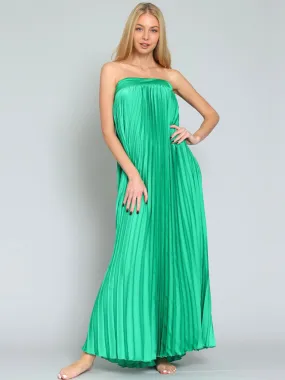 Pleated Low Back Tube Dress - Aakaa