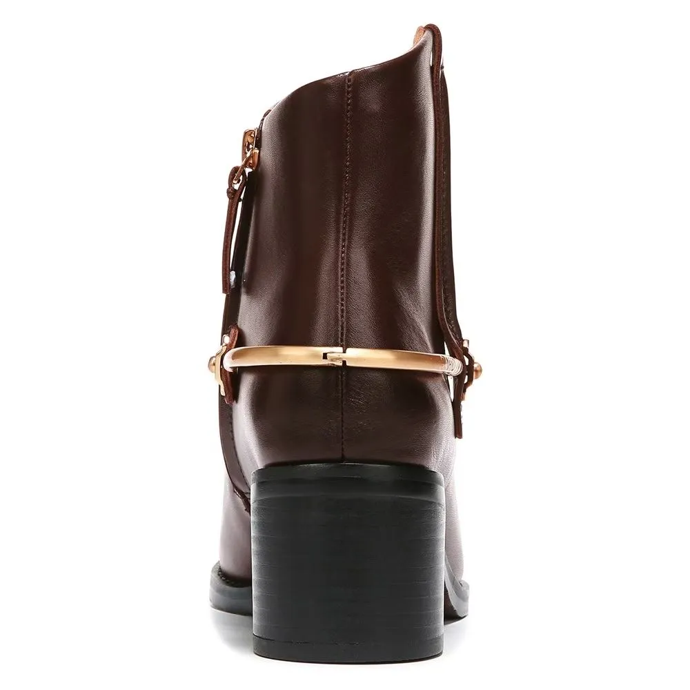 Sandy Brown Leather Franco Sarto Ankle Boots
