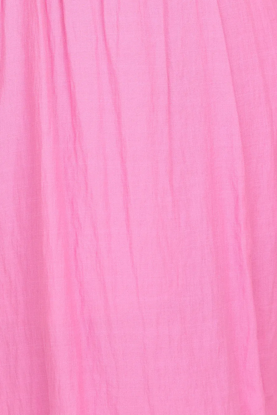 Seaside Picnic Midi Dress Pink