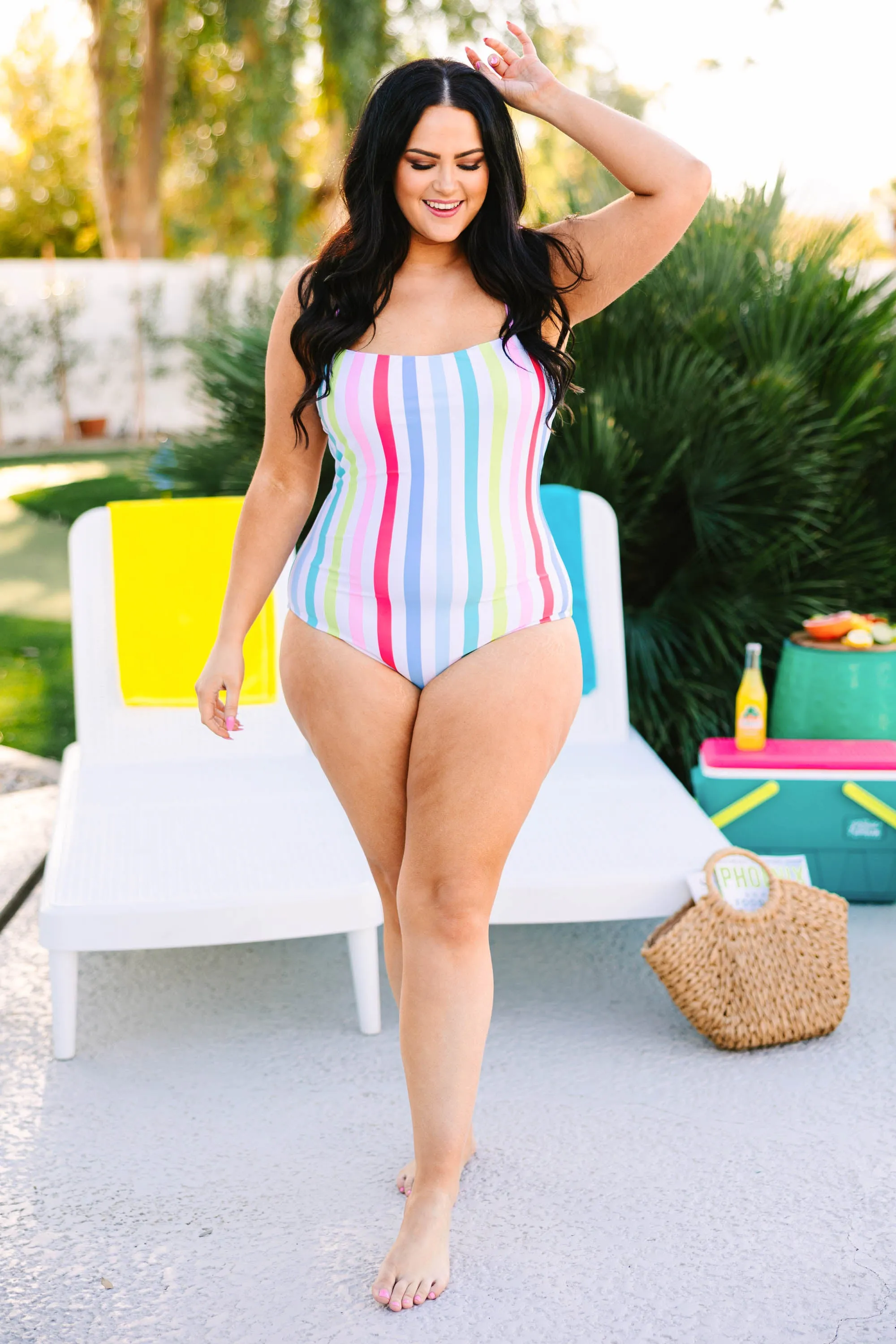 Seaside Sweetheart Swimsuit, Rainbow