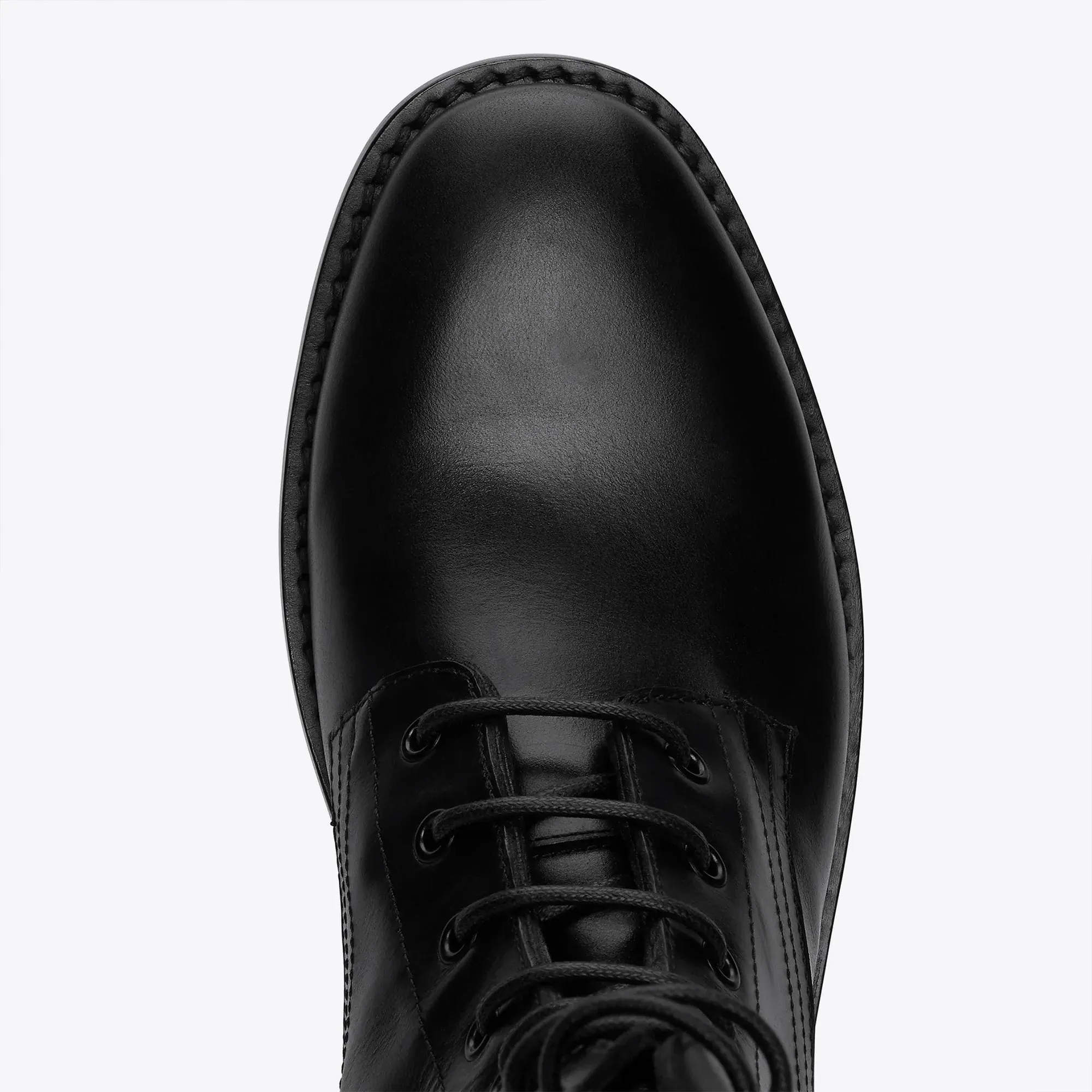 Sergio Zip Combat Boots - Black Leather