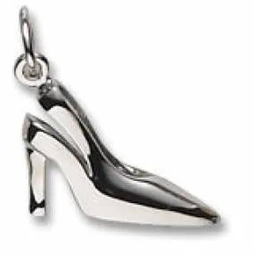 Sling Back Heels Charm In Sterling Silver