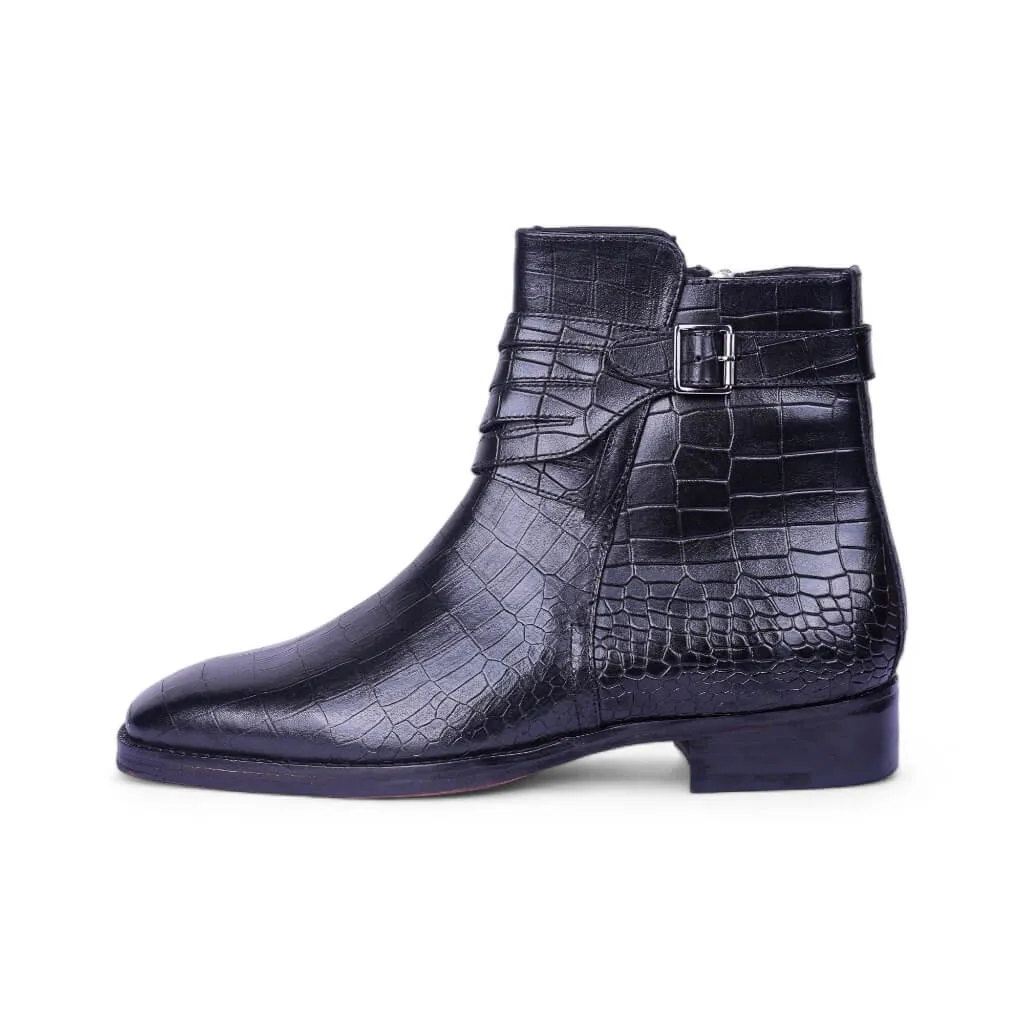 Stonemont Croco: Designer Jodhpur Monk Strap Boots