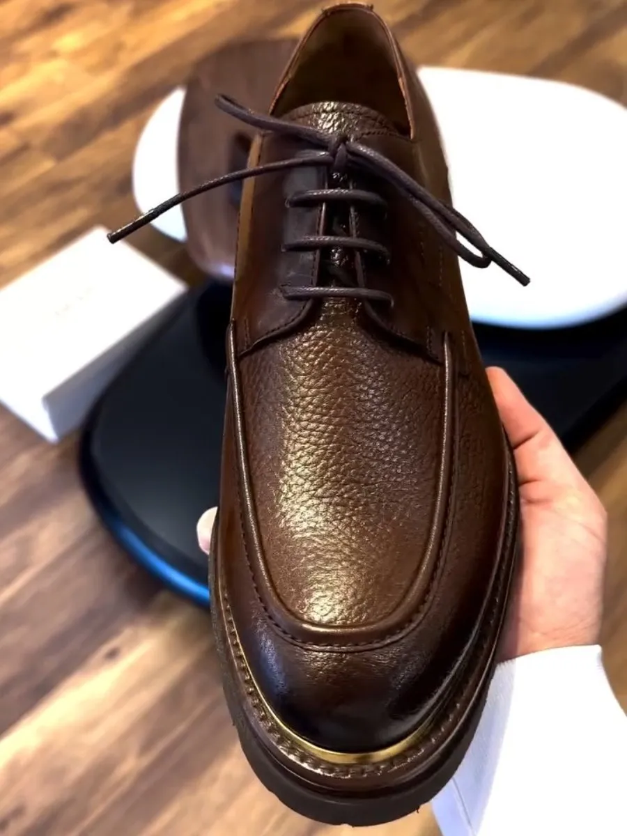 Thick-soled Versatile Low-top Sneakers Cowhide Work Shoes