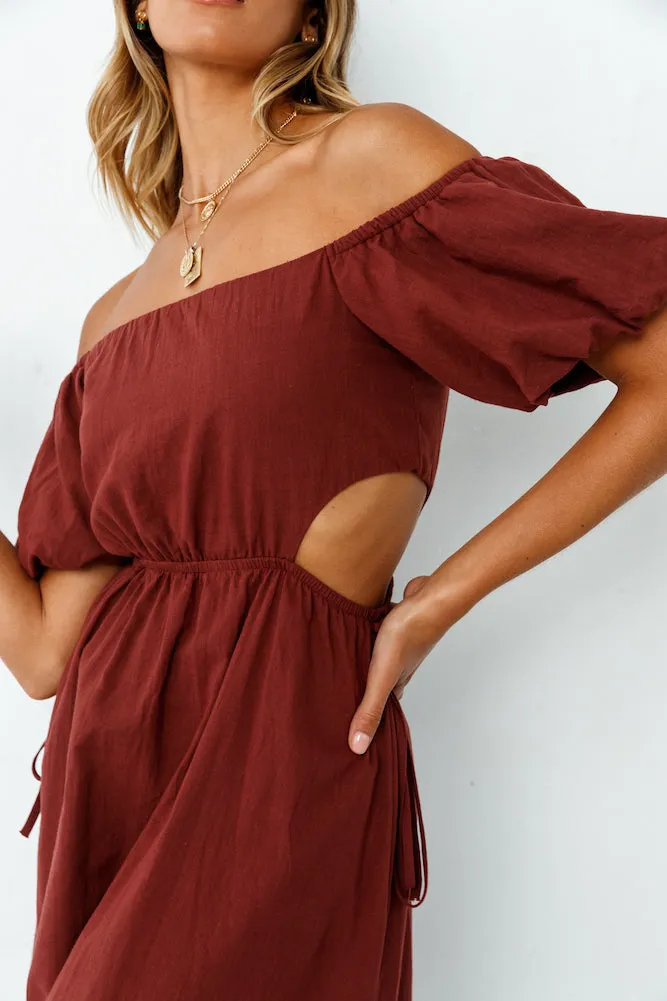 Through The Night Midi Dress Wine