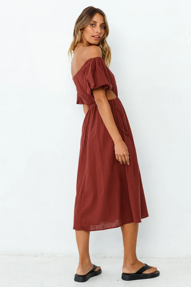 Through The Night Midi Dress Wine
