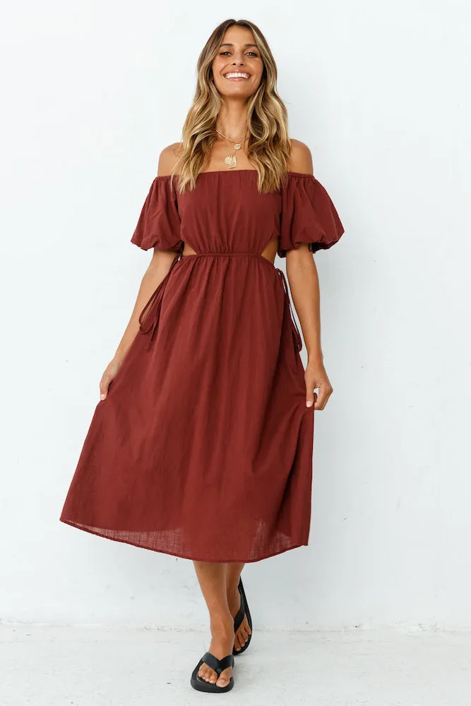 Through The Night Midi Dress Wine