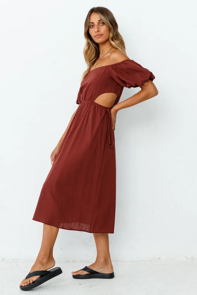 Through The Night Midi Dress Wine