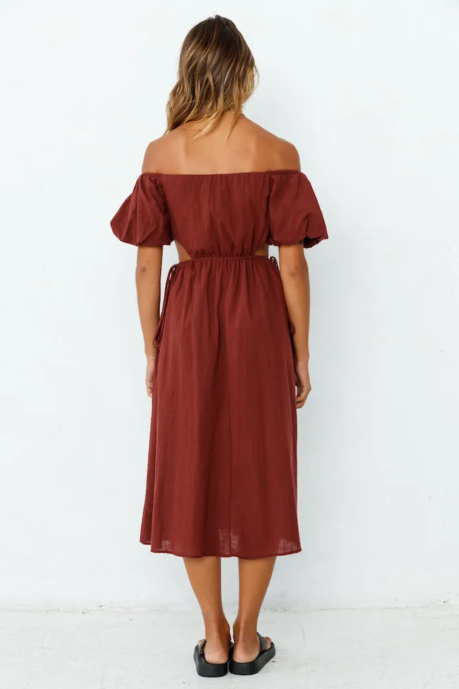 Through The Night Midi Dress Wine