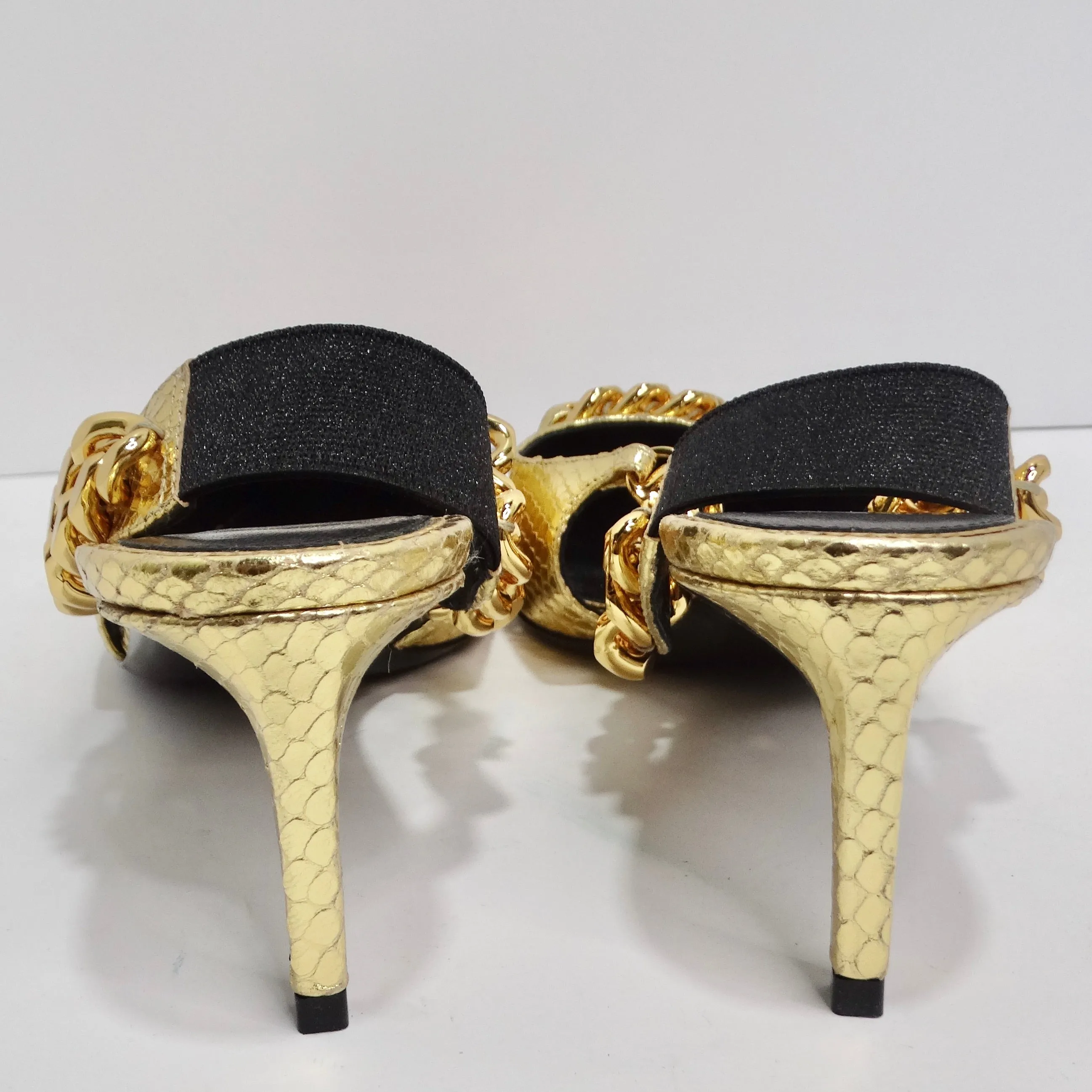 Tom Ford Gold Chain Link Slingback Pumps