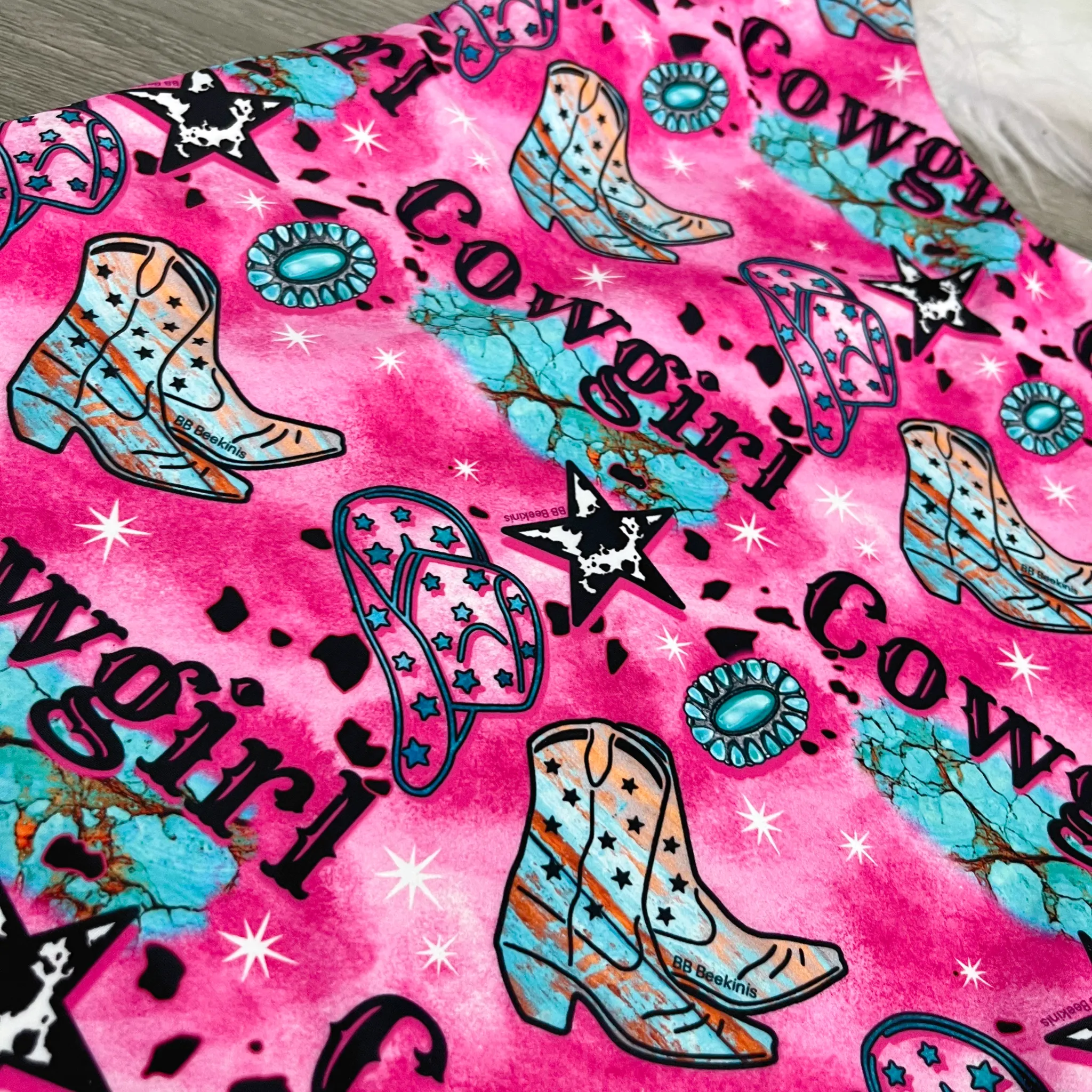 Turquoise Cowgirl Kids One Piece