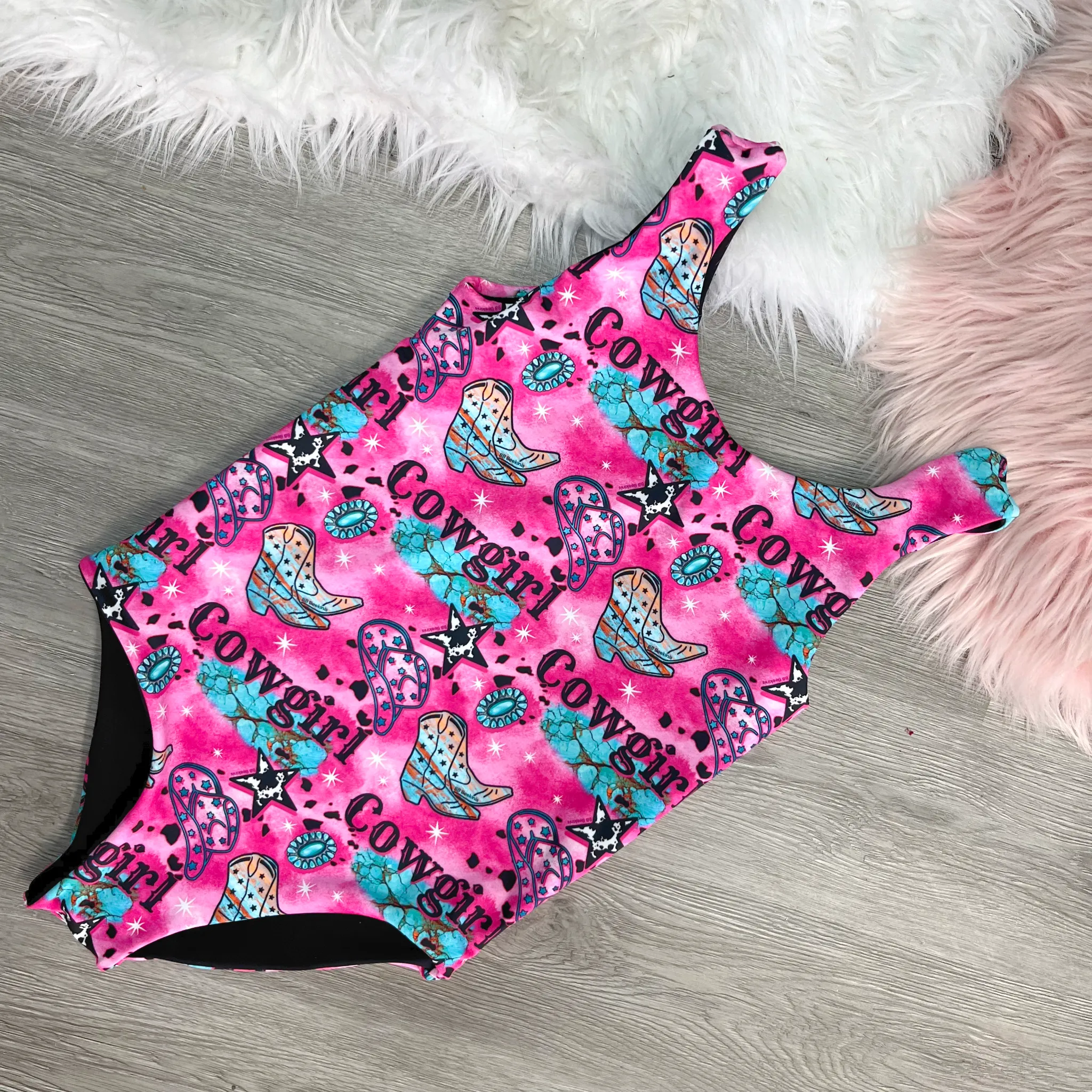 Turquoise Cowgirl Kids One Piece