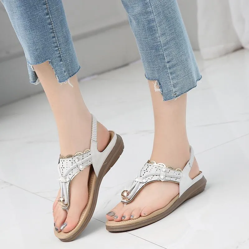 Women Bohemian Rhinestones Flip-Flop Comfort Sandals